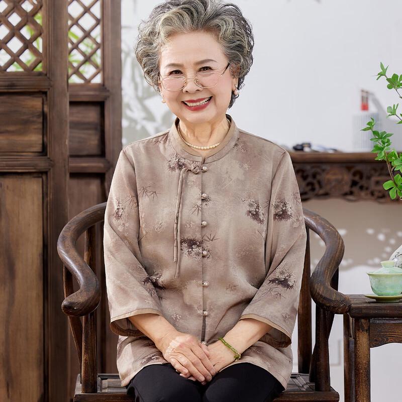 

Elderly Women s Casual Nine-Sleeve Shirt 4XL