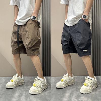 Casual Shorts Summer Loose Solid Color Simple Sports Centre Trousers Beach Straight Trousers