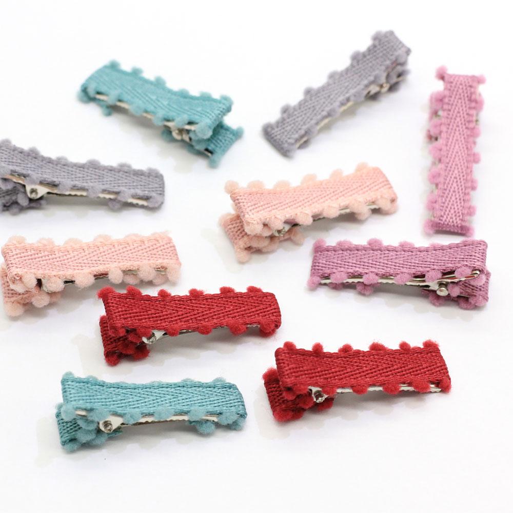 New Christmas Ribbon Lined Small Alligator Clips Decorative Hair Pins Barrettes for Toddlers Braid Accessories