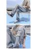 Men's Summer Ripped Ink-Print Harajuku Jeans - Straight Leg Trendy Pants