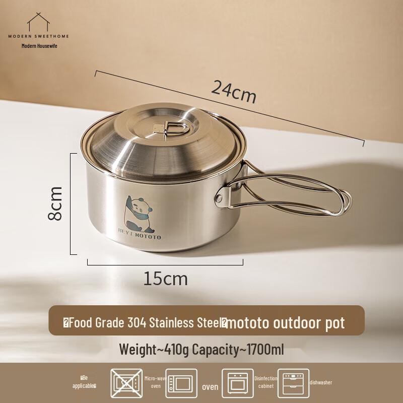 Modern Housewife mototo 304 Stainless Steel Outdoor Cooking Pot