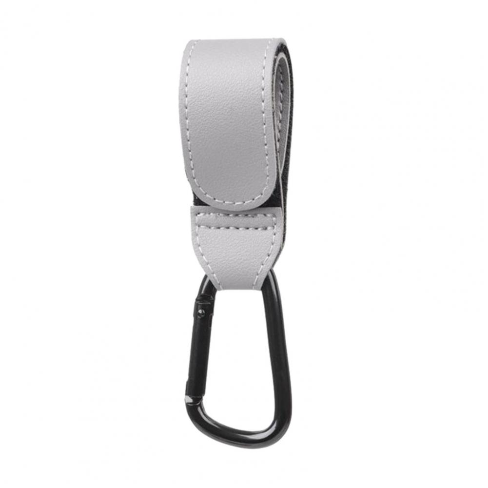 Fastener Tape Hook Durable Stroller Hook Baby Stroller Hook Set with Faux Leather Fastener Tape Diaper Bag Hanger for Prams