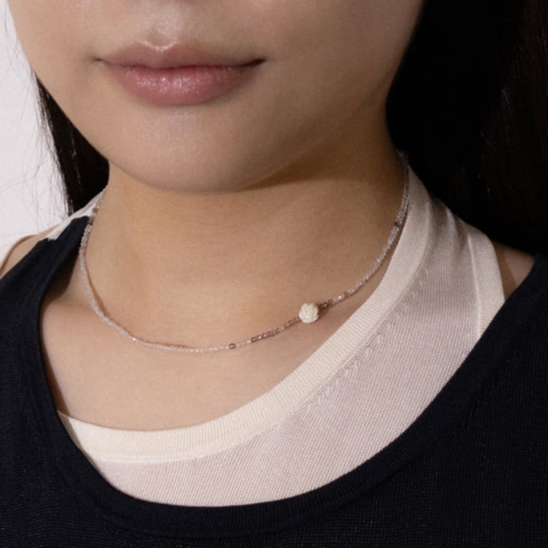 Kiee Oshimu (Silver 925) 707 White Rose Beads Necklace