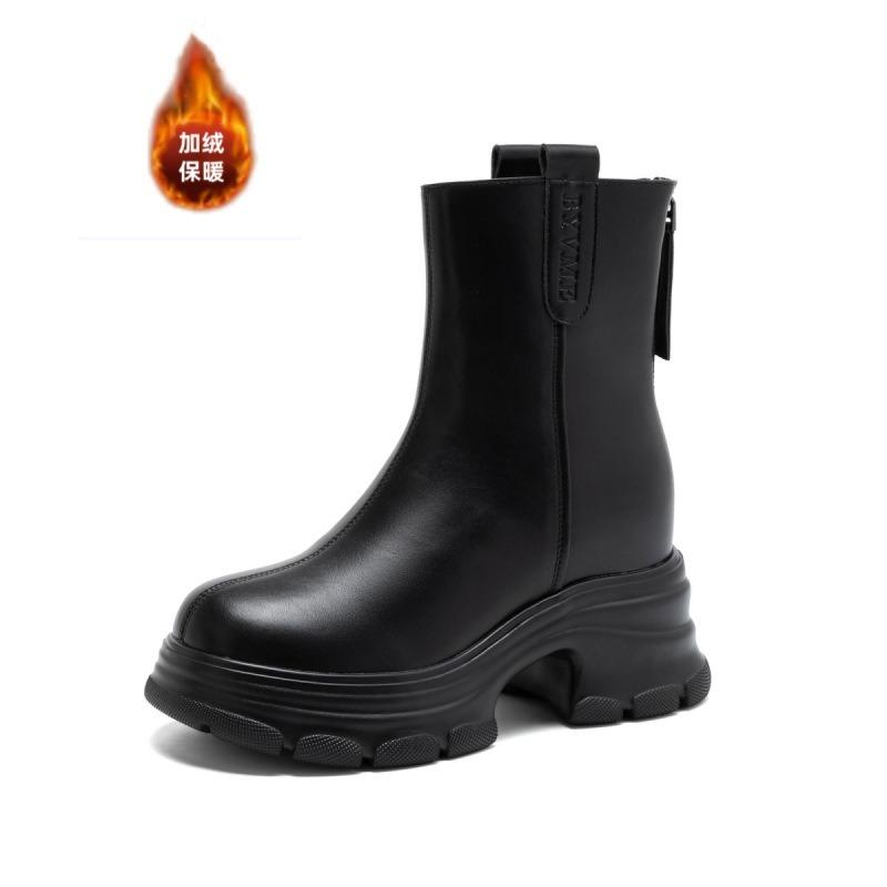 Innere Höhenerhöhung cm Martin Stiefel Damen Herbst und Winter neue Muffin dicksohlige kleine kurze Stiefel Fleece Stiefel