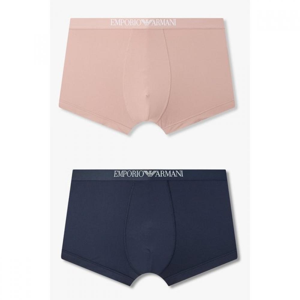 Emporio Armani Men S gloSSy Center contraSt Logo briefS 2 Piece Set  0816112003 S(95)