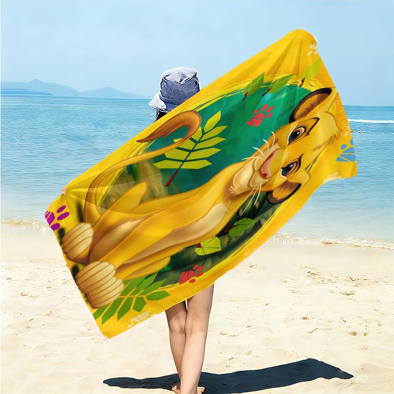 1Pc Lion Adventure Beach Towel Microfiber Beach Towel Thin Absorbent For Beach Swimming Yoga Bath Sports 0917270