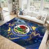 Blackburn Rovers Football Design Crystal Velvet Carpet Cozy Non?Slip Printed Rug For Bedroom Living Room Entrance
