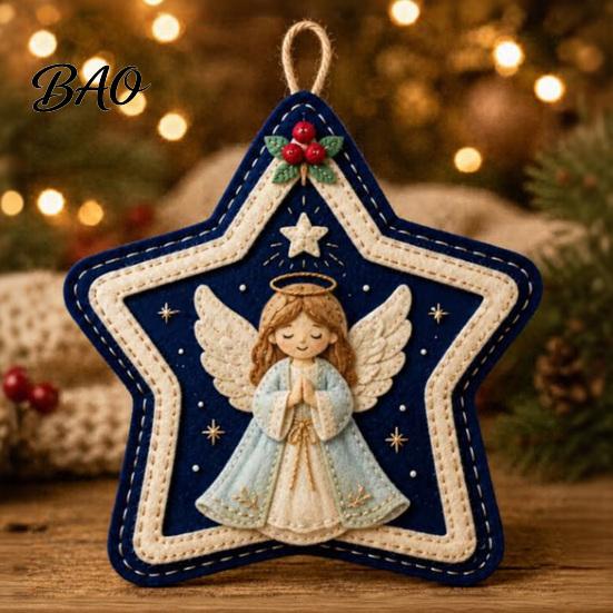 Festive Wall Fireplace Decoration Felt Christmas Pendant, Decorative Hanging Ornament for Holiday Home Decor, Indoor Outdoor Tree Decorations