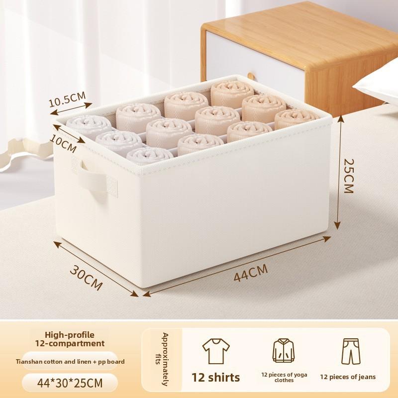 Cotton Linen Foldable Clothes Storage Box With Lid For Bedroom Organization