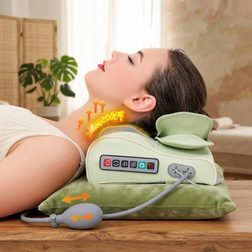Built-in Heat Neck Massage Pillow Deep Tissue Full Body Massager Neck Shoulder Waist