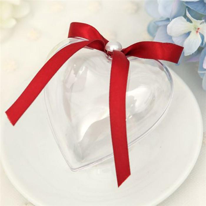 

Составные заполняемые украшения сердечки из прозрачного пластика, 5шт 65x63x37mm белый