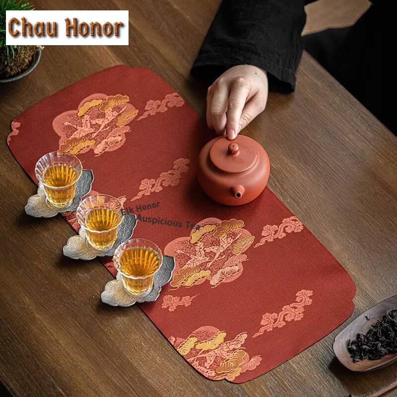 Chinese Tea Culture Tea Flag, Tea Tablecloth, Small Towel, Household Waterproof Fiber Tea Mat, Tea Ceremony Supplies