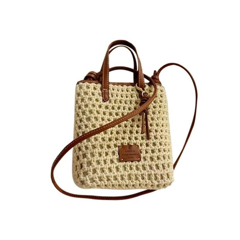 

Genderless Off-White Magnetic Buckle Embroidery Bucket Crossbody Bag - Summer Fashion for Daily Use (2025) брудно-білий