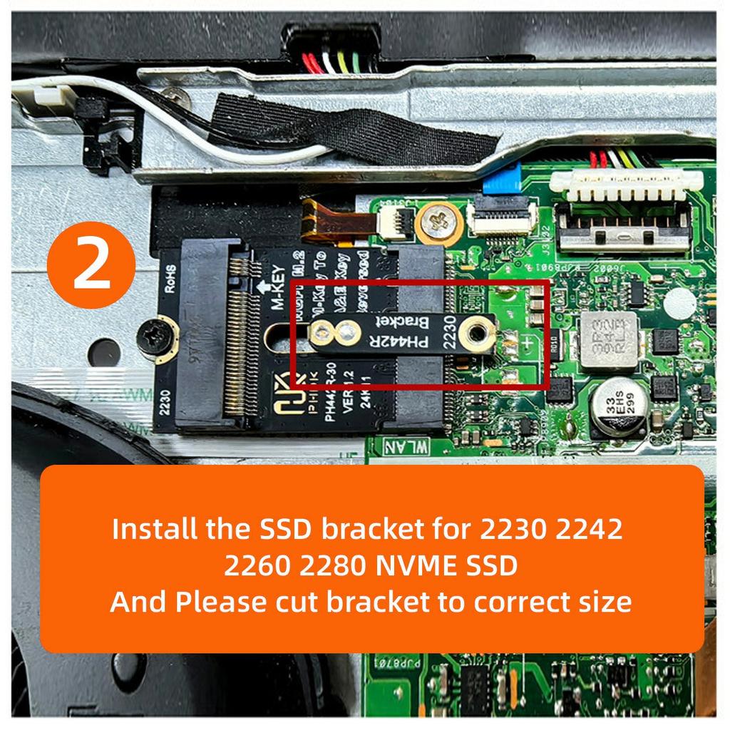EP-043-BK NGFF A+E-Key Male To NVME M-Key Female Extension Adapter for Laptop Mainboard SSD