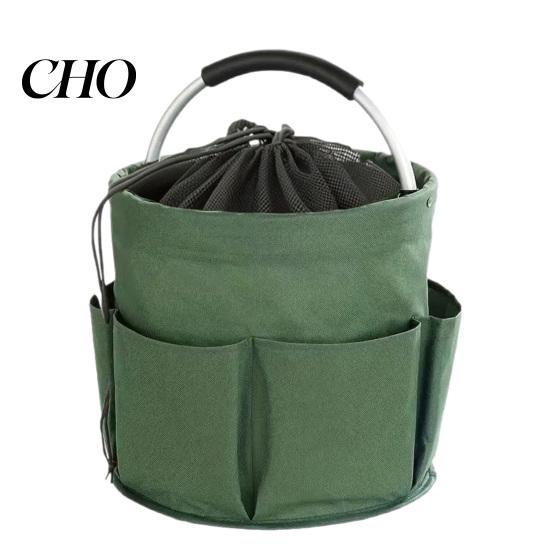 Faltbare Reinigungswerkzeugtasche Aufbewahrungstasche mit Griff & Kordelzug, Wasserdichte Oxford-Stoff Multi-Taschen, Großer Organizer-Korb für Outdoor-Camping