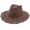 Rag Retro Western Cowboy Hat Jazz Top Hat Checkered Pattern Handsome Wear With Windbreak Rope