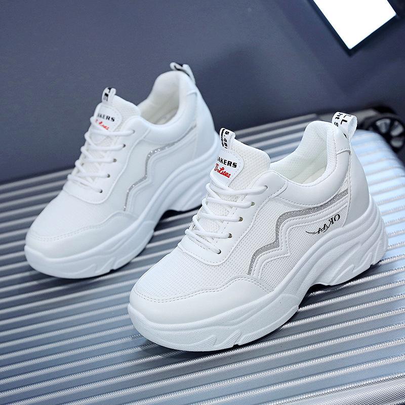 

Внутренние увеличивающие рост папины кроссовки женские интернет-знаменитость универсальные весенне-осенние новые толстоподошвенные кожаные кроссовки повседневная обувь детские 40 разноцветный