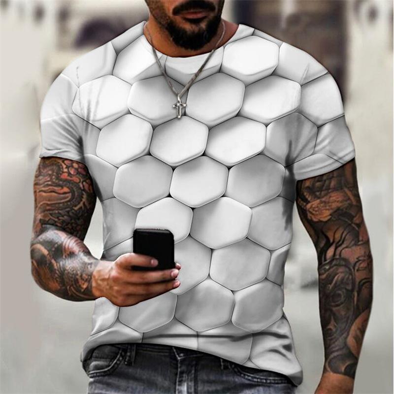 Short Sleeved Shirt with Round Neck and Loose Casual Fit, Trendy and Fashionable Men's T-shirt for Young People