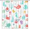 Cartoon Sea Animal Shower Curtain Nautical Ocean Underwater Coastal Beach Sea Marine Animal Dolphin Octopus Seaweed Boys