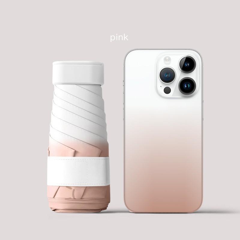 

Новый мини-зонт от солнца с градиентной расцветкой, солнцезащитный с черным клеем, портативный карманный зонт от солнца двойного назначения, ультралегкий охлаждающий зонтик