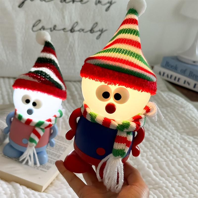 Christmas Snowman Led Night Light Usb Charge Three Light Adjust Desk Decorative For Girl Boy Christmas Gift Bedroom Night Lamp