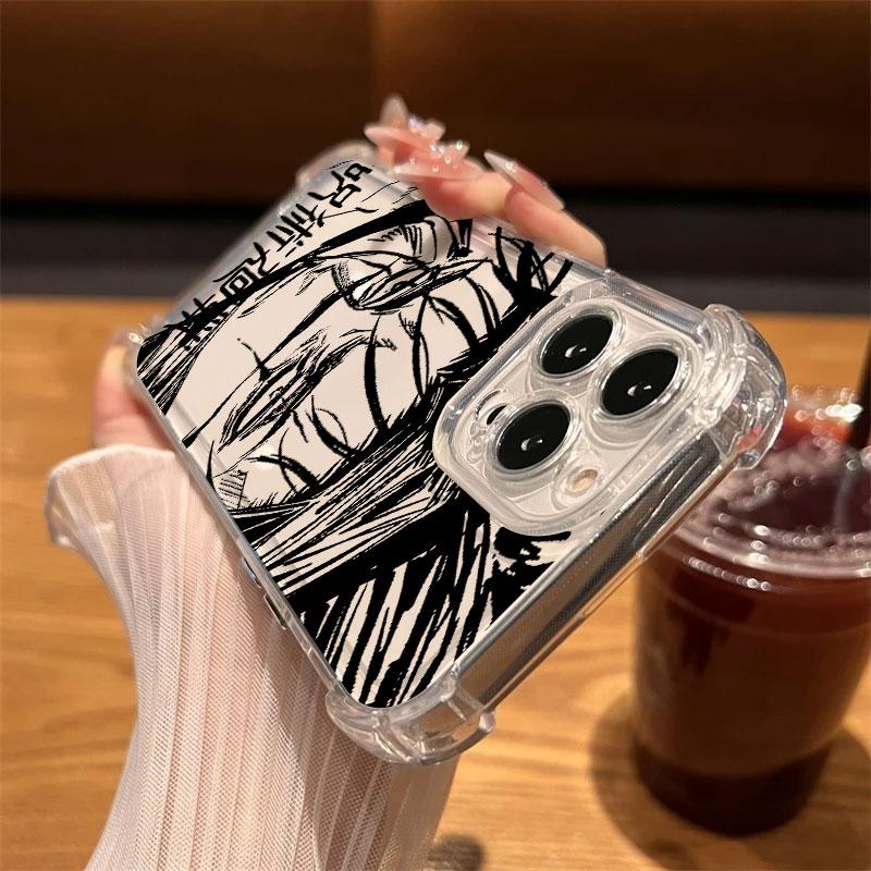 Jujutsus Chosos Kaisens Phone Case Clear For iPhone 17 16 14 15 11 12 13 Pro Max 16E 15 Plus 17 Air Soft Shockproof Cover Anime