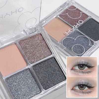 Eyeshadow Palette Shine 4-Color Sequin Pearlescent Matte Eye Shadow Palette for Stunning Makeup Looks