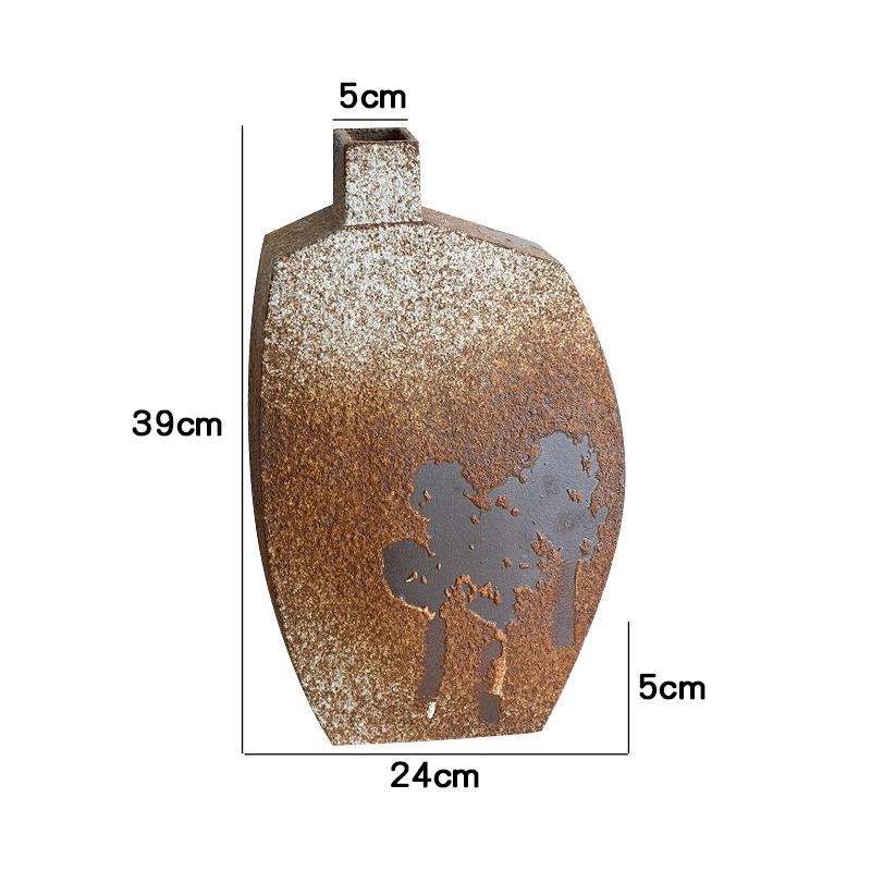 Retro Wabi-Sabi Zen Pottery Vase for Home and Hotel Decor