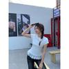 Ballet Lace Round Neck Short-sleeved T-shirt for Women, Xia Chun Wants To Fold Inside and Wear a Bottomed Shirt Top