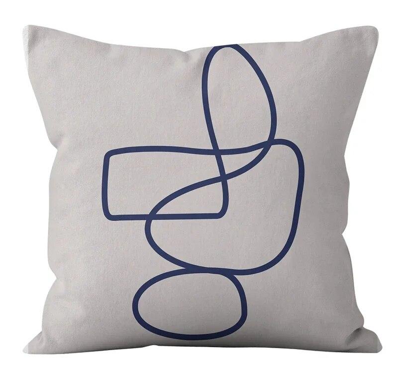 45x45cm Nordic Modern Minimalism Abstract Geometric Lines Pillowcase Sofa Chair Office Seat Car Cushion Cover Home Decor