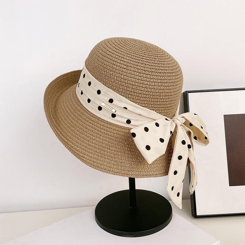 

Straw hat children s summer elegant bow straw hat seaside vacation beach hat sun hat 56-59CM