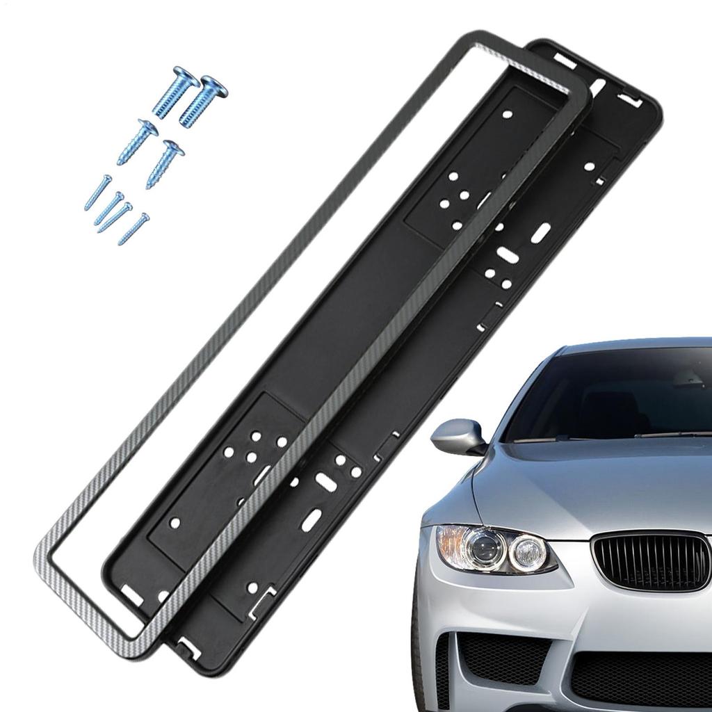 1PCS Sopen Size Black European Standard License Plate Frame Auto Accessories Waterproof Holder With Mounting License Plate