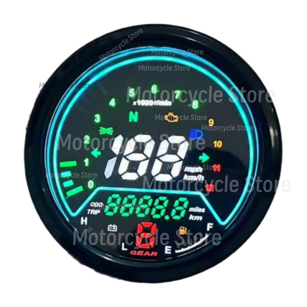 Motorcycle RPM Speed Speedometer Moto Digital Instrument Panel Voltage Meter Oil Level Gauge For Cafe Racer