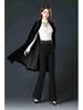 Spring/Autumn Women's High Waist Bell Bottom Knit Pants - Black, Plus Size, Slimming, Fashionable, Loose Fit