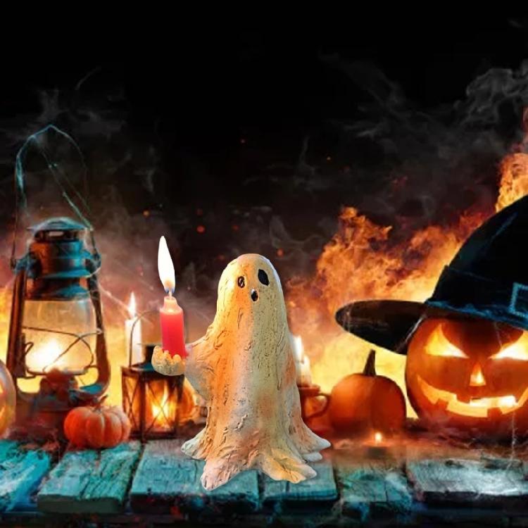 Ghostly Halloween Resin Specter Sculpture for Indoor and Outdoor Terrifying Desktop Decoration Ornament for Parties