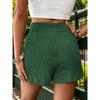 VEZFAA Women's Fashion Casual Solid Color Print High Waist Sport Shorts