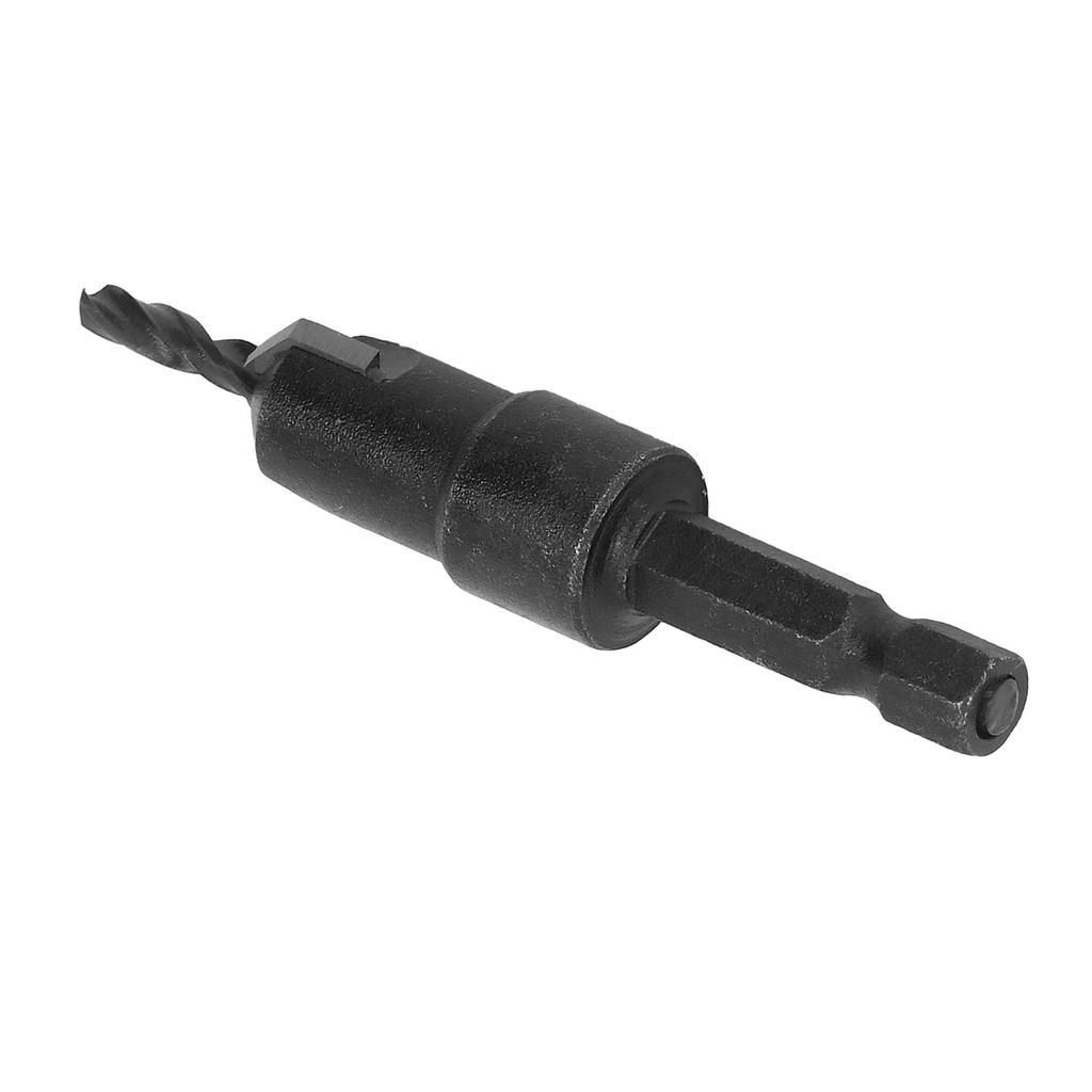 Bit de frezat conic de 3,5 mm cu coadă hexagonală de 1/4, bit de burghiu conic cu fantă largă pentru găurire în lemn, negru