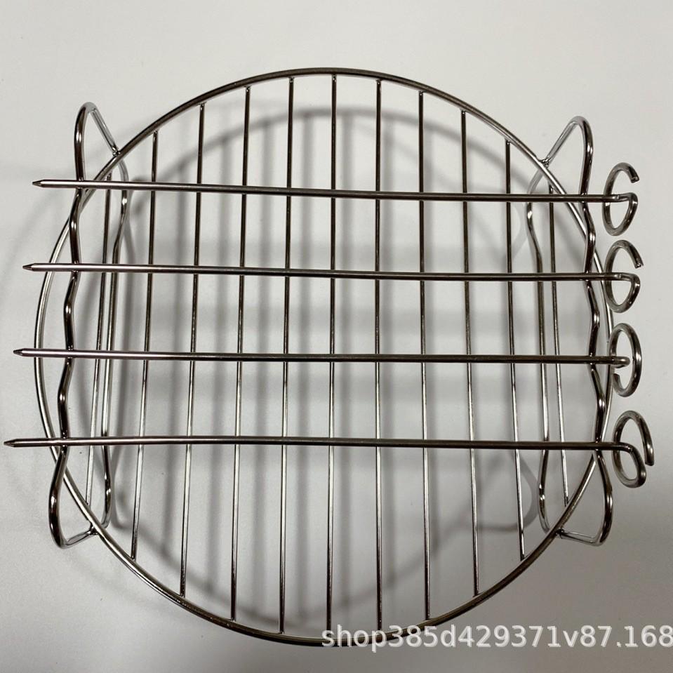 Stainless Steel Double-Layer Air Fryer Grill Rack with Skewers