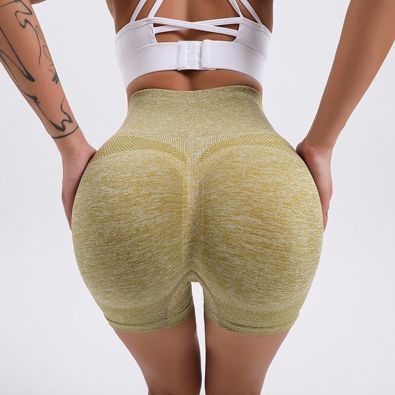 Seamless Peach Hip Fitness Yoga Pants Women's High-waist Hip-lifting Abdomen Tight-fitting Sports Quick-drying Bottoming Three-point Shorts