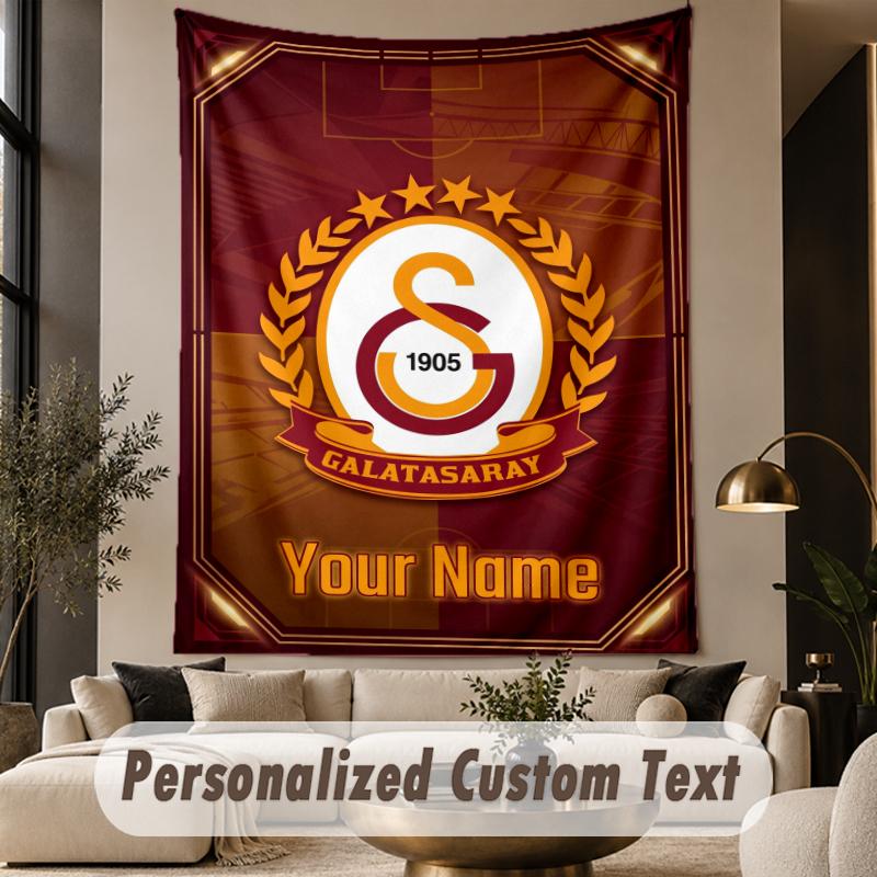 Custom Text Tapestry Galatasaray FC Print Wall Tapestry Indoor Living Room Wall Decor