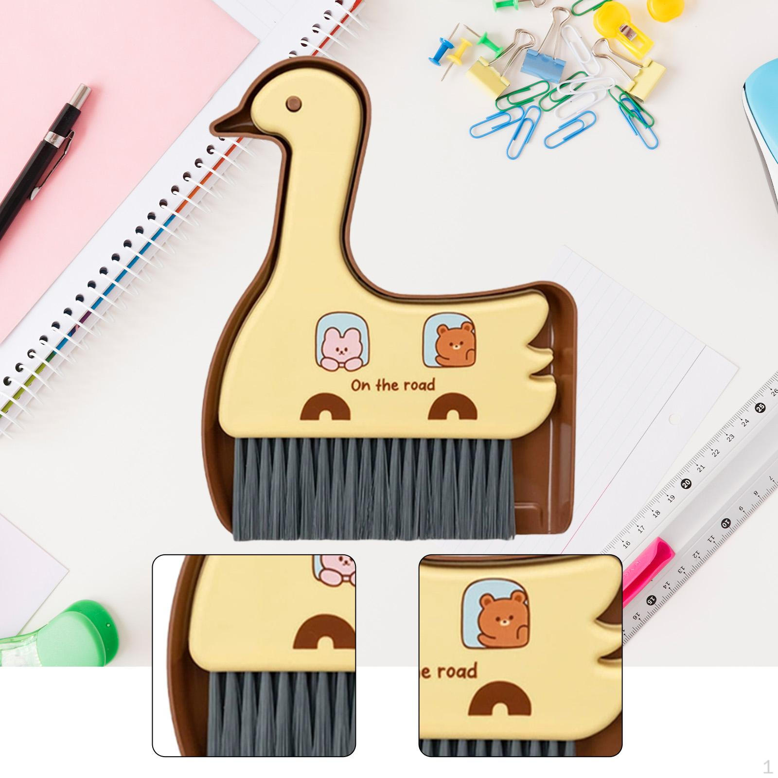 

Мини-щетка и совок для уборки, милые портативные инструменты для стола, щетка для чистки рабочего стола и клавиатуры жёлтый