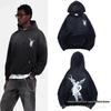 Unisex Trendy American Brand Letter Print Pure Cotton Hooded Sweatshirt