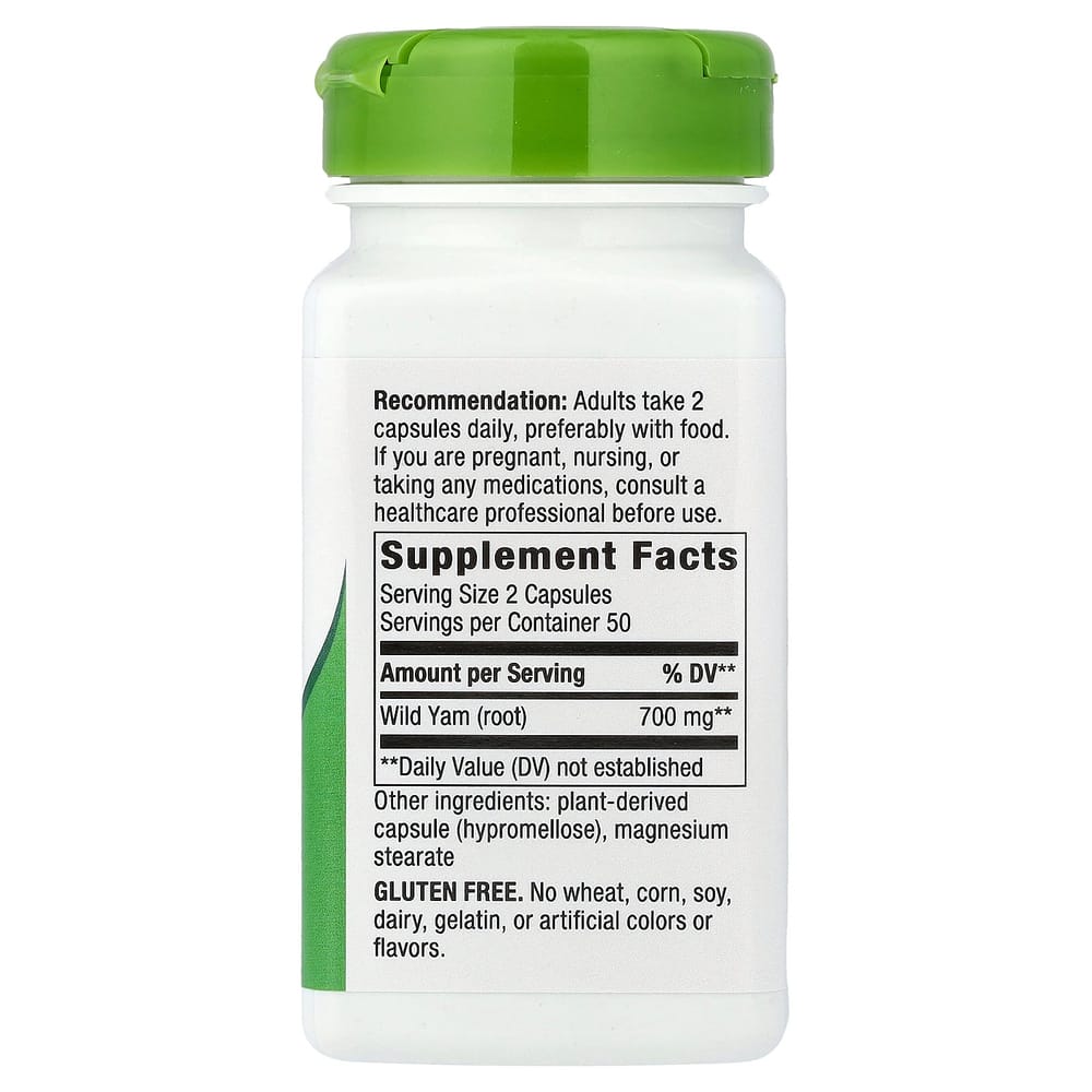 Nature's Way Wild Yam Root 425 Mg Vegetarian Capsules 100 Tablets