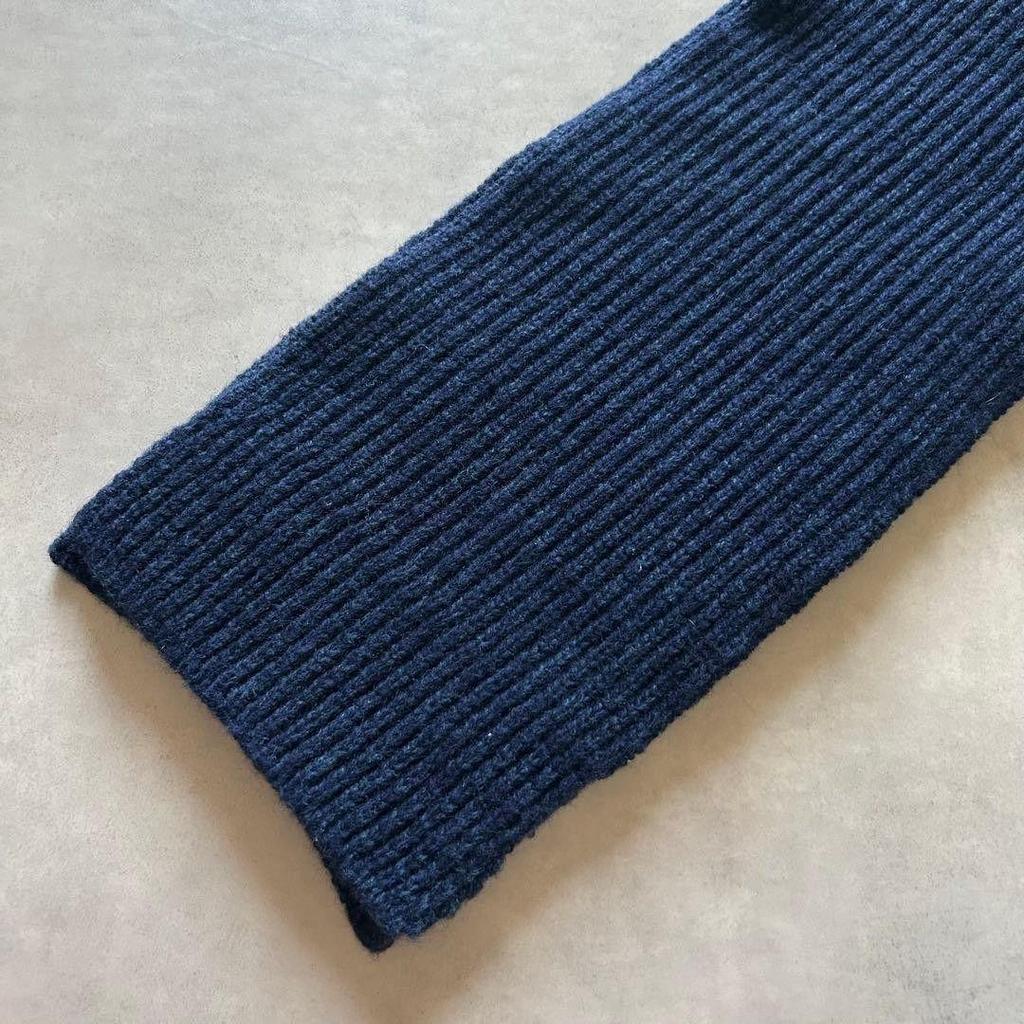 Used OLD JOE Ribbed Knit Wool Scarf Navy A/W