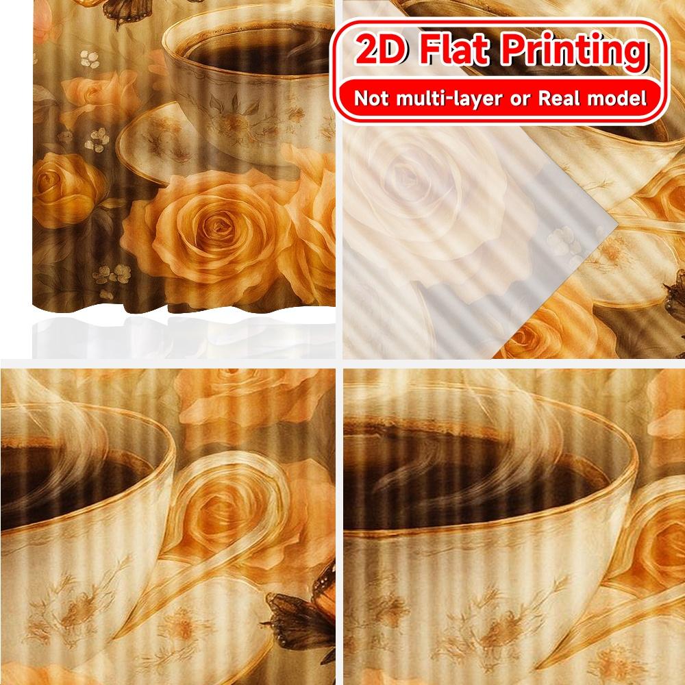 2D Flat Printing,2pcs Butterfly Brunch Fashionable Chic Curtains Prints Light Filtering Curtains Decorations Inside for Living
