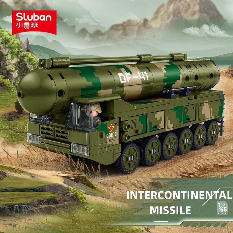 High-Standard Sluban 186Pcs Intercontinental Premium-Quality Ballistic Premium-Quality Missile Military-Themed Strategic High-Standard