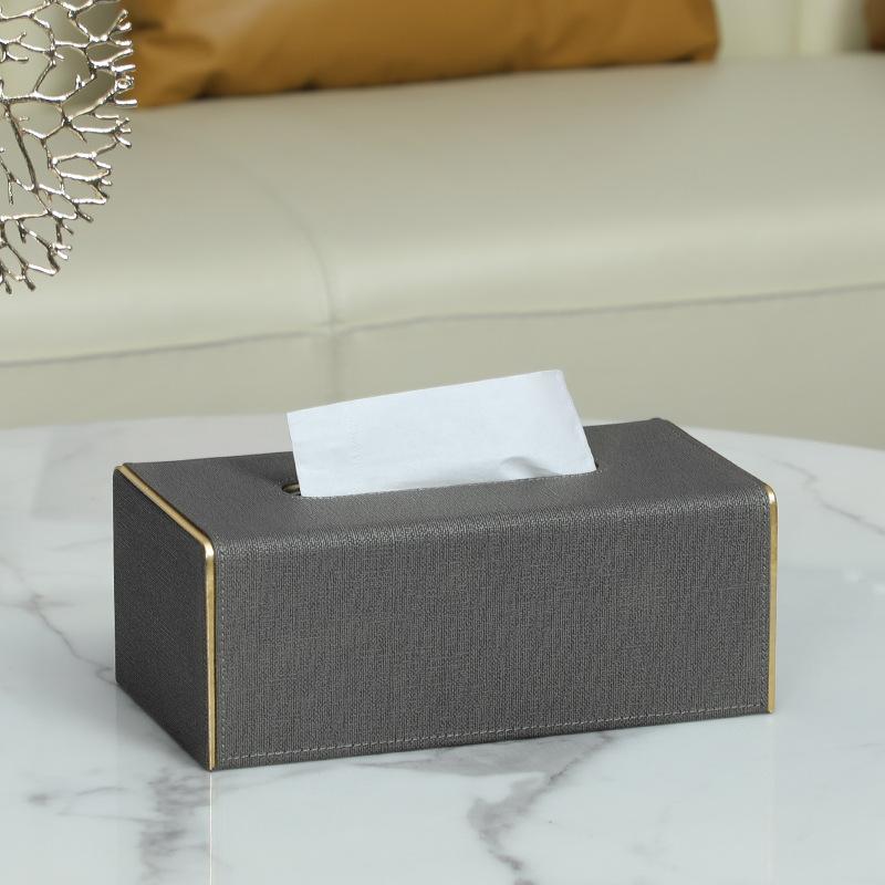 Boîte à mouchoirs de luxe de style européen, porte-mouchoirs en cuir de haute qualité, décoration pour salon, salle de bain, hôtel