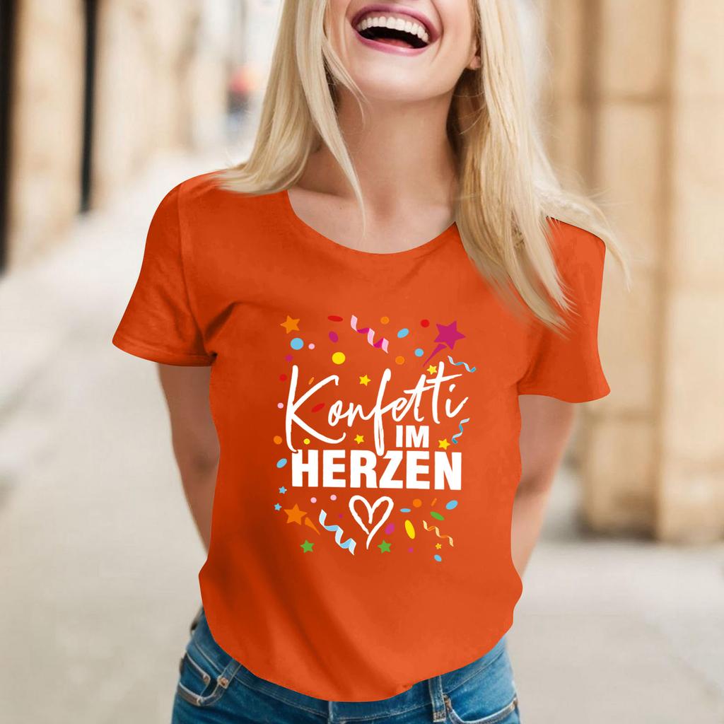 Women's Casual Printed T-Shirt Round Neck Pullover Short Sleeve Top