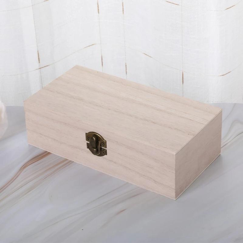 Wooden Gift Box Rectangular Wooden Box - Colored Storage Box Wooden Gift Packaging Box Organizer Box