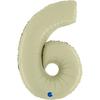 Foil Balloon Number 6, Satin Olive, 66 Cm Grabo